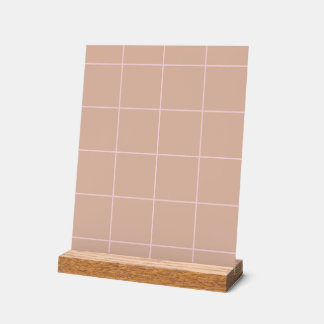 Warme Beige-Gitterstruktur Minimalistisches weiche Acrylschild