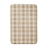 Warme beige karierte Leinenstruktur mit Webmuster Badematte (Vorderseite Vertikal)