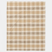 Warme beige karierte Leinenstruktur mit Webmuster Fleecedecke (Vorderseite)
