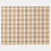 Warme beige karierte Leinenstruktur mit Webmuster Fleecedecke (Vorderseite (Horizontal))