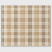 Warme beige karierte Leinenstruktur mit Webmuster Geschenkpapier (Flach)