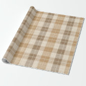 Warme beige karierte Leinenstruktur mit Webmuster Geschenkpapier (Ungerollt)