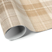 Warme beige karierte Leinenstruktur mit Webmuster Geschenkpapier (Rolleneckpunkt)