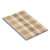 Warme beige karierte Leinenstruktur mit Webmuster Notizblock (Rechte Seite)