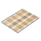 Warme beige karierte Leinenstruktur mit Webmuster Notizblock (Linke Seite)