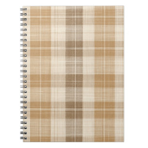Warme beige karierte Leinenstruktur mit Webmuster Notizblock