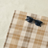 Warme beige karierte Leinenstruktur mit Webmuster Strandtuch (Beispiel)