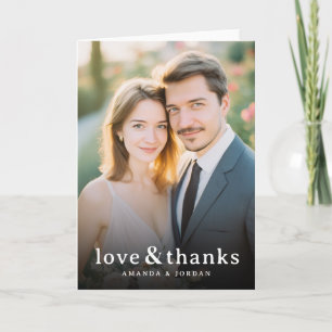 Warme beige romantische Fotografie Dankeskarte