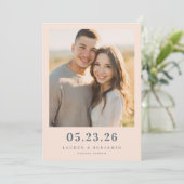 Warme beige romantische Fotografie Save The Date (Stehend Vorderseite)