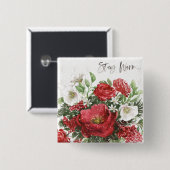 Warme Blume bleibe - Feiertage Button (Vorne & Hinten)