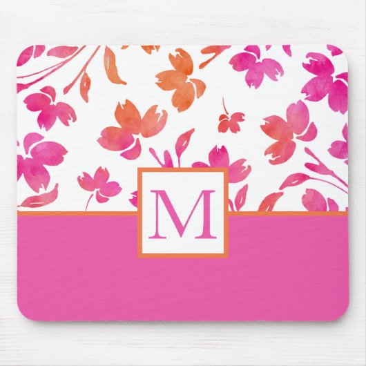 Warme Blume in Rosa und Orange Mousepad (Vorne)