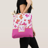 Warme Blume in Rosa und Orange Tasche (Von Nahem)