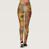 Warme Blumenmuster-Leggings Leggings (Rückseite)