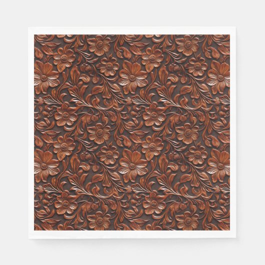 Warme braune Blume Serviette (Vorderseite)