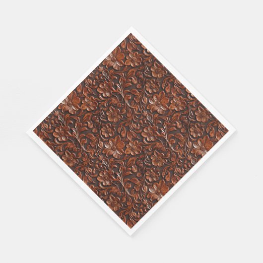 Warme braune Blume Serviette (Ecke)