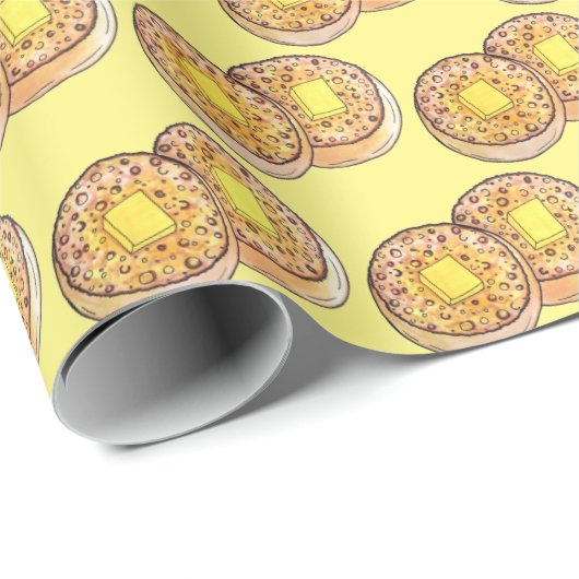 Warme Butterblüten UK Cuisine British Food Geschenkpapier (Rolleneckpunkt)