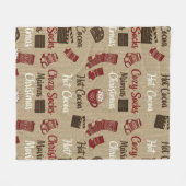 Warme Cocoa Gemütliche Socken & Weihnachtsfilme Wa Fleecedecke (Vorderseite (Horizontal))