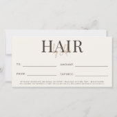 Warme Creme-Beige-Salon-Geschenkgutschein (Rückseite)