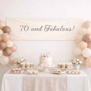 Warme Creme Geburtstagsbanner Elegant Minimalistis Banner