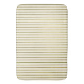 Warme Creme Gold Streifen Minimal Chic Muster Badematte (Vorderseite Vertikal)