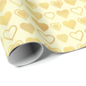 Warme Creme Minimal Herzen Valentinstag Geschenk Geschenkpapier (Rolleneckpunkt)