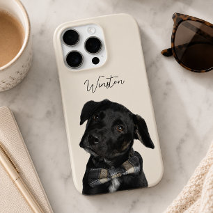 Warme Creme moderne Hund Foto und Schrift Haustier iPhone 16 Pro Hülle