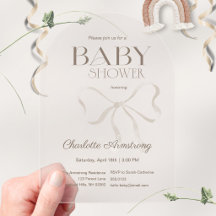 Warme Creme-Wasserfarbe-Bogen-Baby-Einladung