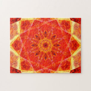 Warme der Farbe  entspannende Mandala Stern-Form-  Puzzle