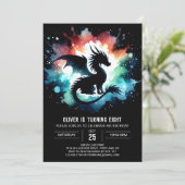 Warme Dragon Birthday Digital Einladung (Stehend Vorderseite)