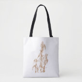 Warme elegante botanische Tintenkunst Tasche (Vorderseite)
