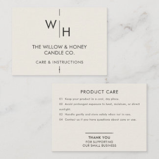 Warme Elfenbein-Minimalist-Small-Business-Pflege Visitenkarte