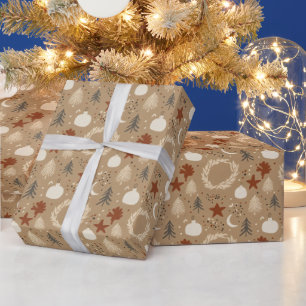 Warme Erde Feiertags-Pampas Geschenkpapier