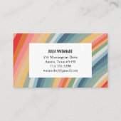 Warme, erdige Regenbogen Minimalistische Streifen Visitenkarte (Rückseite)