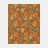 Warme erdige Ringelblumen-Blumenkunst Fleecedecke (Vorderseite)