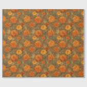 Warme erdige Ringelblumen-Blumenkunst Geschenkpapier (Flach)