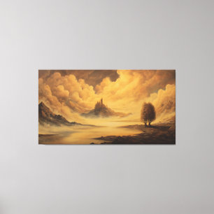 Warme Erdtöne Abstrakte Landschaft Wandkunst Leinwanddruck
