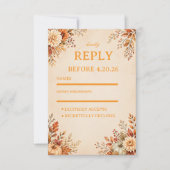 Warme Ernte Blumen RSVP Karte (Vorderseite)