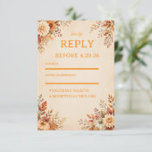 Warme Ernte Blumen RSVP Karte (Stehend Vorderseite)