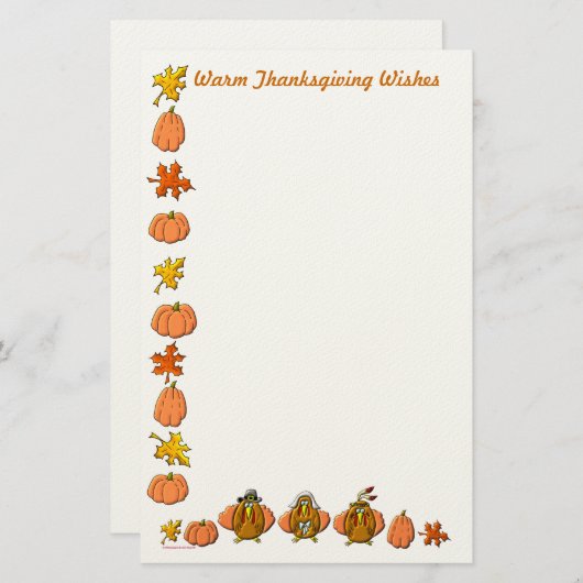 Warme Erntedank-Wünsche Briefpapier (Vorne/Hinten)