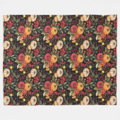 Warme Fall-Themed Blanket Rustikale Pumpkins & Blü Fleecedecke (Vorderseite (Horizontal))