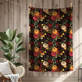 Warme Fall-Themed Blanket Rustikale Pumpkins & Blü Fleecedecke