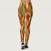 Warme Farben Abstrakter Fall Leggings (Rückseite)