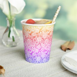 Warme Farben des Rainbow Vintage Wedding Spitzen Pappbecher