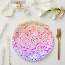 Warme Farben des Rainbow Vintage Wedding Spitzen Pappteller