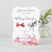 Warme Farben Floral Wasserfarben Sabby Chic Einladung (Stehend Vorderseite)