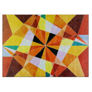Warme Farben kühlen eckigen geometrischen Formen Schneidebrett