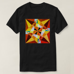 Warme Farben kühlen eckigen geometrischen Formen T-Shirt
