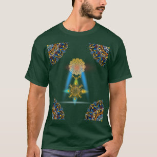 Warme Farben Mandala goldener Regenbogen T-Shirt