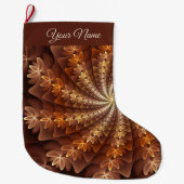 Warme Farben, moderner Abstrakter Fraktal Kunstnam Großer Weihnachtsstrumpf (Vorderseite)