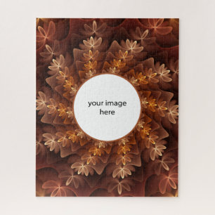 Warme Farben, modernes Abstraktes Fraktal Art Own  Puzzle
